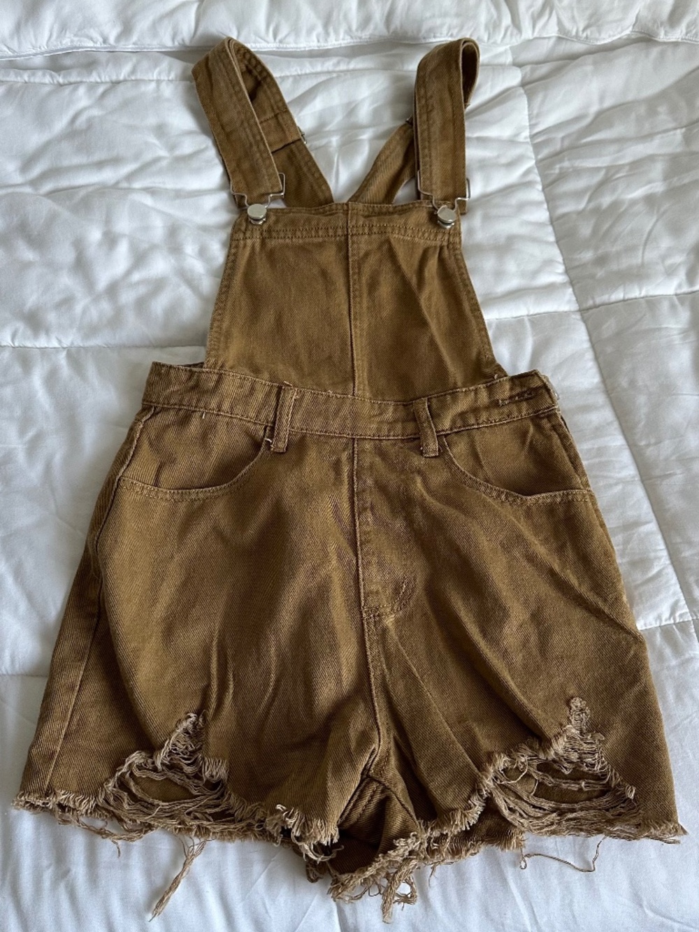 Cider Overall Shorts Tan